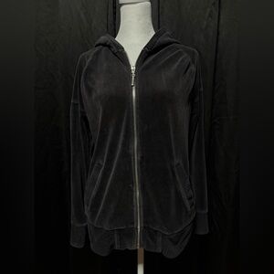 Women's Black Velvet Hoodie Jacket